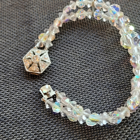Vintage Aurora Borealis Crystal Necklace and Bracelet - Picture 5 of 10